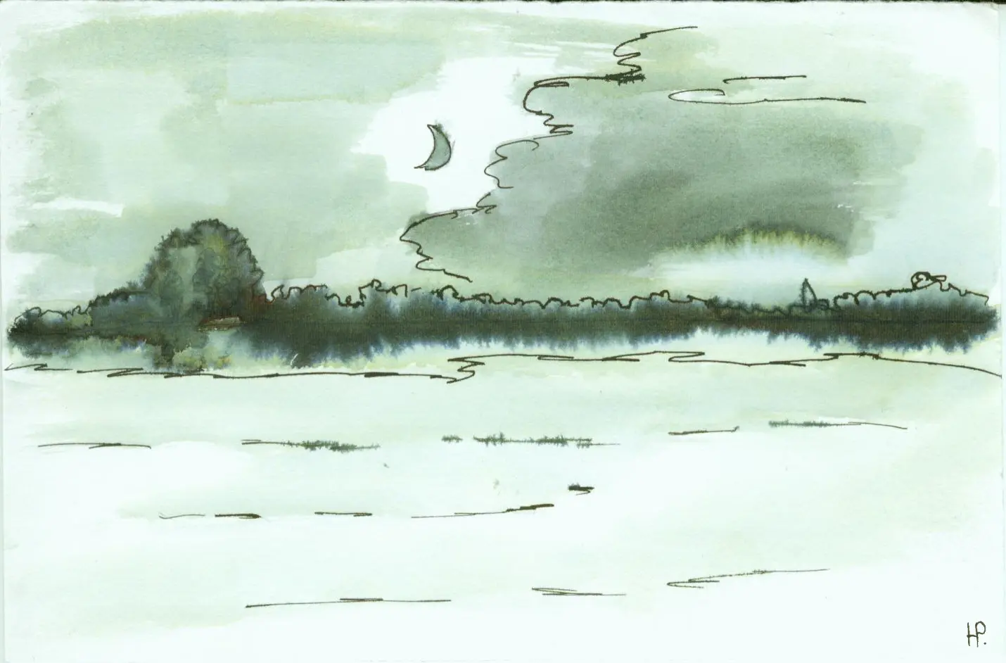 ink drawings - landscapes