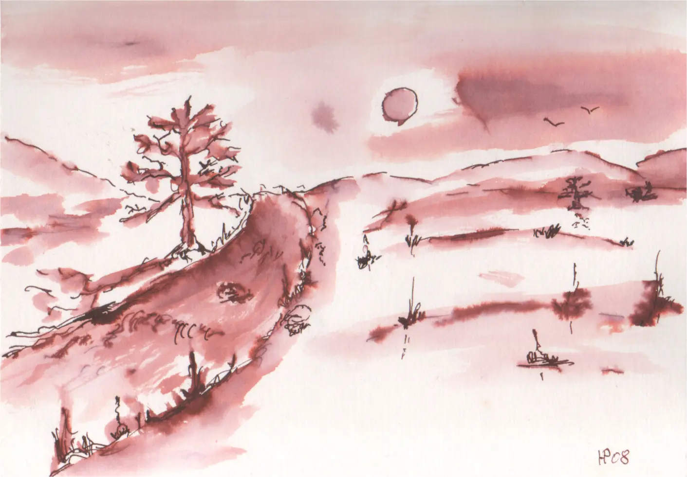 ink drawings - landscapes