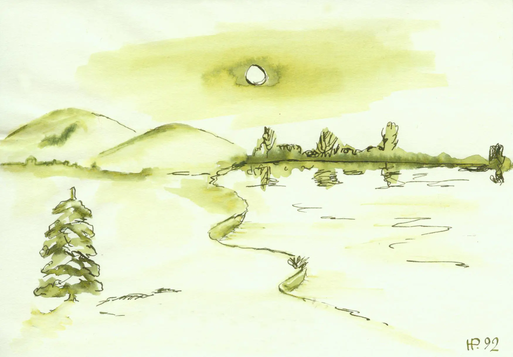 ink drawings - landscapes